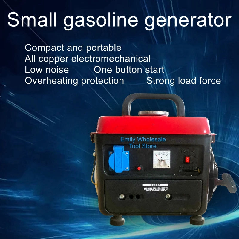 ⚡ Générateur Portable à Essence 650W – 220V Silencieux