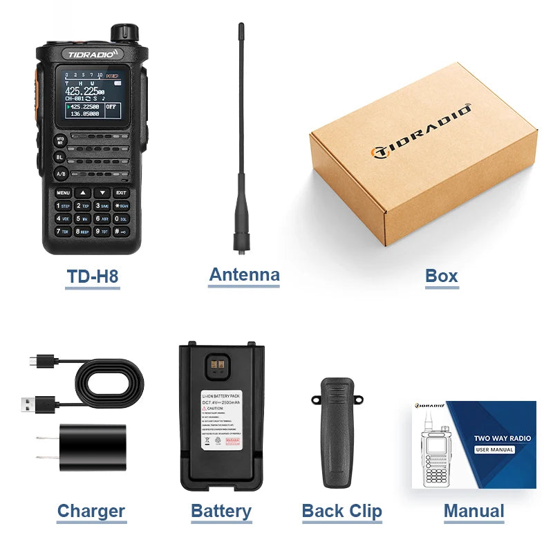 📡 TIDRADIO TD-H8 10W – Talkie-Walkie Professionnel Longue Portée avec Programmation Sans Fil